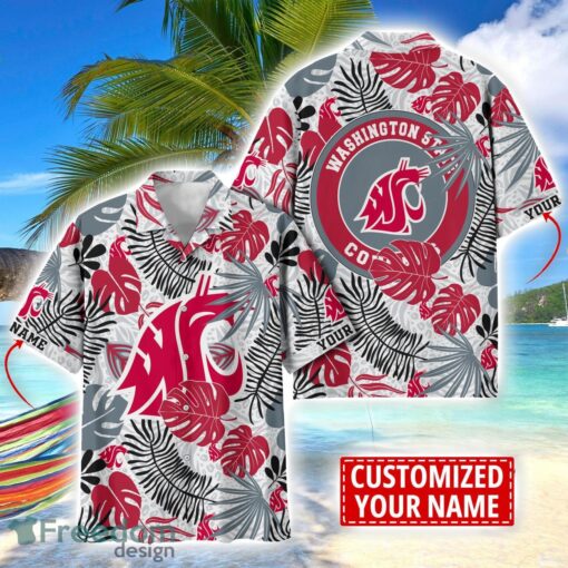 Washington State Cougars Aloha Hawaiian Shirt Custom Name Summer Gift Holiday Team Shirt Product Photo 1