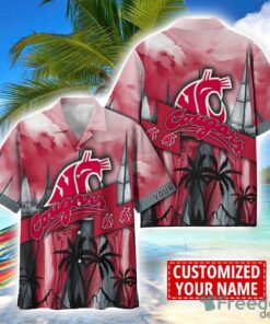 Washington State Cougars Hawaii Shirt Custom Name Sports Team Beach Shirt