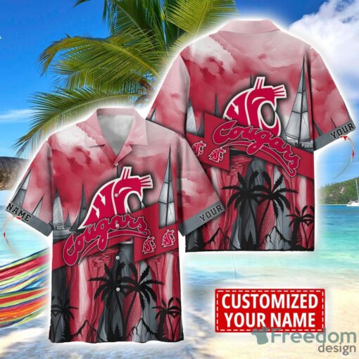 Washington State Cougars Hawaii Shirt Custom Name Sports Team Beach Shirt Product Photo 1