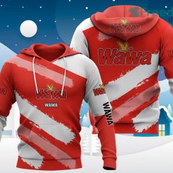 Wawa Logo Brush Pattern Hoodie 3D All Over Print For Men And Women