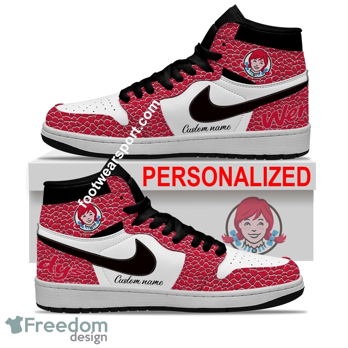 WENDY'S Air Jordan Hightop Shoes Personalized Crocodile Skin Pattern Gift Sneakers Fans image WENDY'S Air Jordan Hightop Shoes Personalized Crocodile Skin Pattern Gift Sneakers Fans