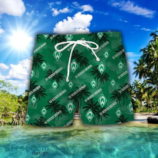 Werder Bremen 3D Hawaiian Shirt and Shorts Vinatge Tree Pattern Beach Shirt For Fans Product Photo 2