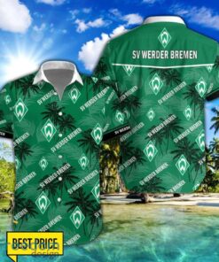 Werder Bremen 3D Hawaiian Shirt and Shorts Vinatge Tree Pattern Beach Shirt For Fans Product Photo 1