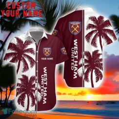 West Ham United Coconut Pattern Hawaiian Shirt And Shorts Personalized Name Unique Gift For Summer Product Photo 1