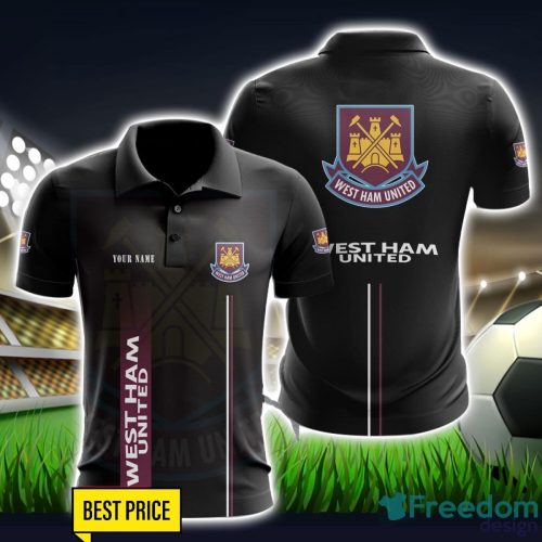 West Ham United F.C 3D Polo Shirt Black Color For Men Product Photo 1