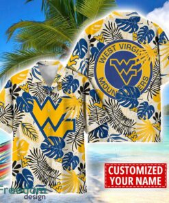 West Virginia Mountaineers Aloha Hawaiian Shirt Custom Name Summer Gift Holiday Team Shirt