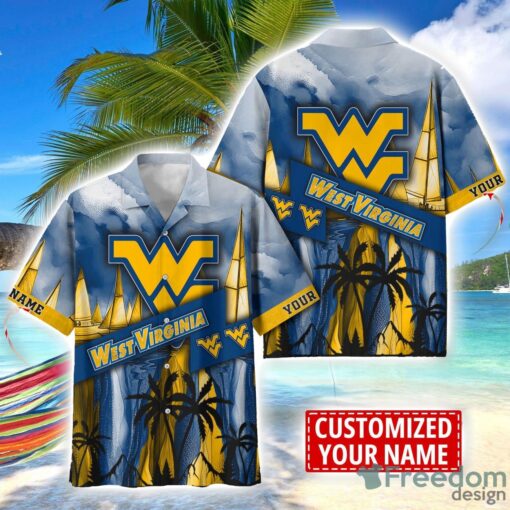 West Virginia Mountaineers Hawaii Shirt Custom Name Sports Team Beach Shirt Product Photo 1