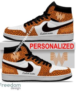 WHATABURGER Air Jordan Hightop Shoes Personalized Crocodile Skin Pattern AOP For Men Women - WHATABURGER Air Jordan Hightop Shoes Personalized Design 2