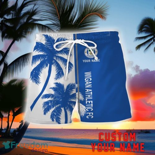 Wigan Athletic Coconut Pattern Hawaiian Shirt And Shorts Personalized Name Unique Gift For Summer Product Photo 2