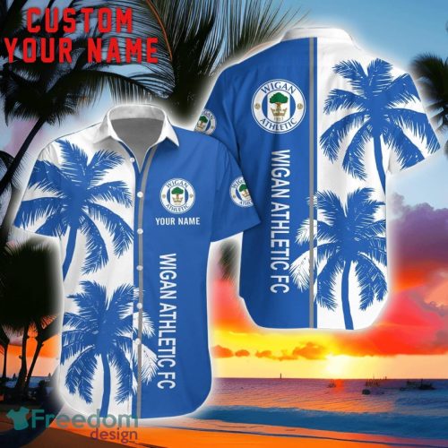 Wigan Athletic Coconut Pattern Hawaiian Shirt And Shorts Personalized Name Unique Gift For Summer Product Photo 1