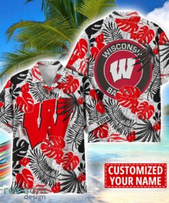 Wisconsin Badgers Aloha Hawaiian Shirt Custom Name Summer Gift Holiday Team Shirt