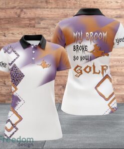 Women Golf Funny Halloween Golf Custom Name Polo Shirt