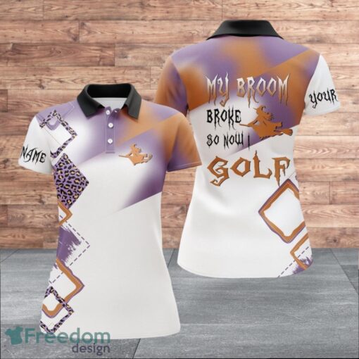 Women Golf Funny Halloween Golf Custom Name Polo Shirt Product Photo 1