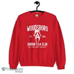 Woodsboro Horror Film Club What’s Your Favorite Scary Movie Est 1996 Halloween t shirt Product Photo 1