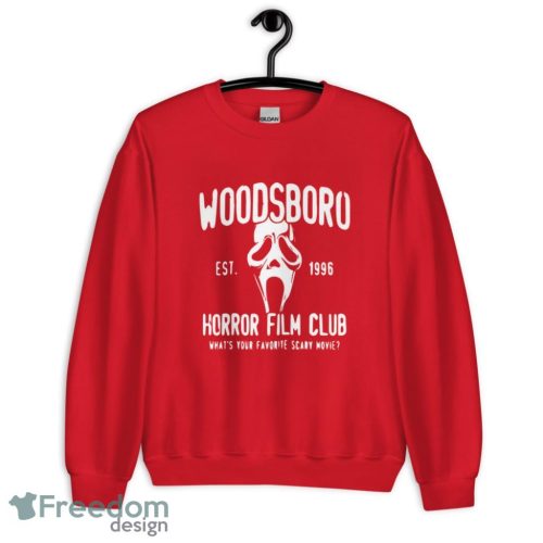 Woodsboro Horror Film Club What’s Your Favorite Scary Movie Est 1996 Halloween t shirt Product Photo 1