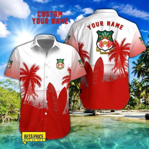 Wrexham AFC Combo Hawaiian Shirt And Shorts Surfboards Coconut Custom Name For Fans Product Photo 1