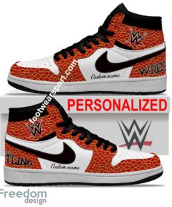 WWE Wrestling Line Air Jordan Hightop Shoes Personalized Crocodile Skin Pattern For Fans Gift - WWE Wrestling Line Air Jordan Hightop Shoes Personalized Design 2