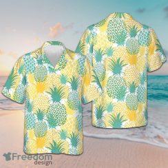 Yellow And Green Pineapple Pattern Hawaiian Shirt Beach Shirt Button Down Presents For Son