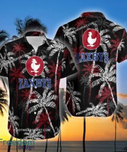 ZAXBY'S Brand Coconut Tree Pattern Black 3D Hawaiian Shirt For Men And Women - ZAXBY'S Hawaiian Shirt Black Coconut Tree _2