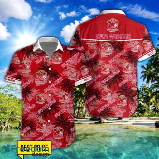 Zulte Waregem 3D Hawaiian Shirt and Shorts Vinatge Tree Pattern Beach Shirt For Fans Product Photo 1