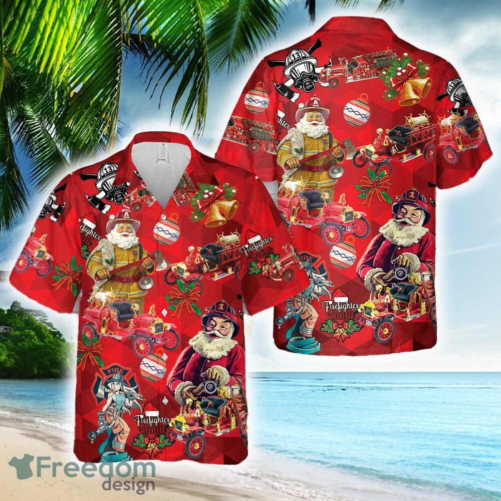 1914 Ford Model T Fire Engine Christmas Hawaiian Shirt Gift For Holidays Beach image 1914 Ford Model T Fire Engine Christmas Hawaiian Shirt Gift For Holidays Beach - 1914 Ford Model T Fire Engine Christmas Hawaiian Shirt Gift For Holidays Beach