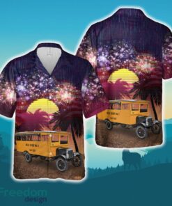 1927 Blue Bird No. 1 School Bus 4th Of July Hawaiian Shirt