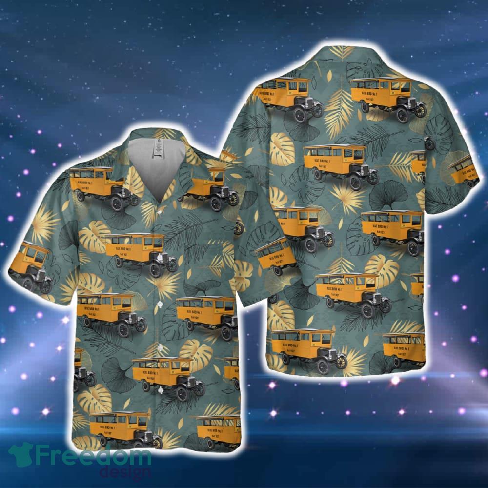 1927 Blue Bird No. 1 School Bus Pocket Hawaiian Shirt For Beach Fans image 1927 Blue Bird No. 1 School Bus Pocket Hawaiian Shirt For Beach Fans - 1927 Blue Bird No. 1 School Bus Pocket Hawaiian Shirt For Beach Fans