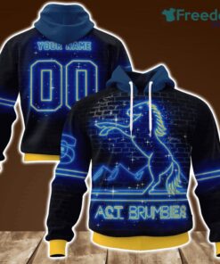 ACT Brumbies Super Rugby Neon Personalized Hoodie 3D All Over Print New