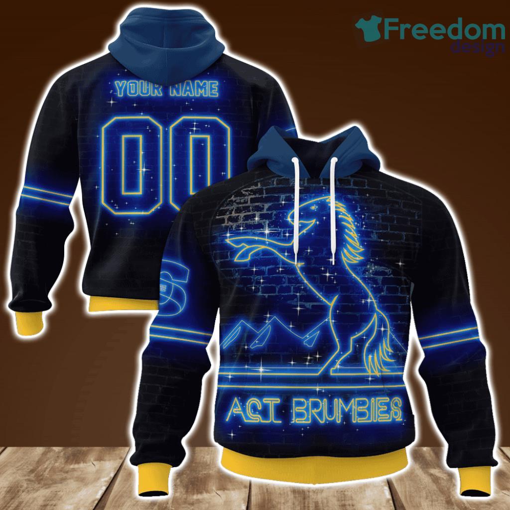 ACT Brumbies Super Rugby Neon Personalized Hoodie 3D All Over Print New image ACT Brumbies Super Rugby Neon Personalized Hoodie 3D All Over Print New Product Photo 1