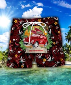 A.F.C. Bournemouth Car Beach Pattern Hawaiian Shirt And Shorts Product Photo 2