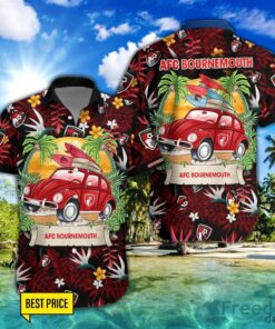 A.F.C. Bournemouth Car Beach Pattern Hawaiian Shirt And Shorts Product Photo 1