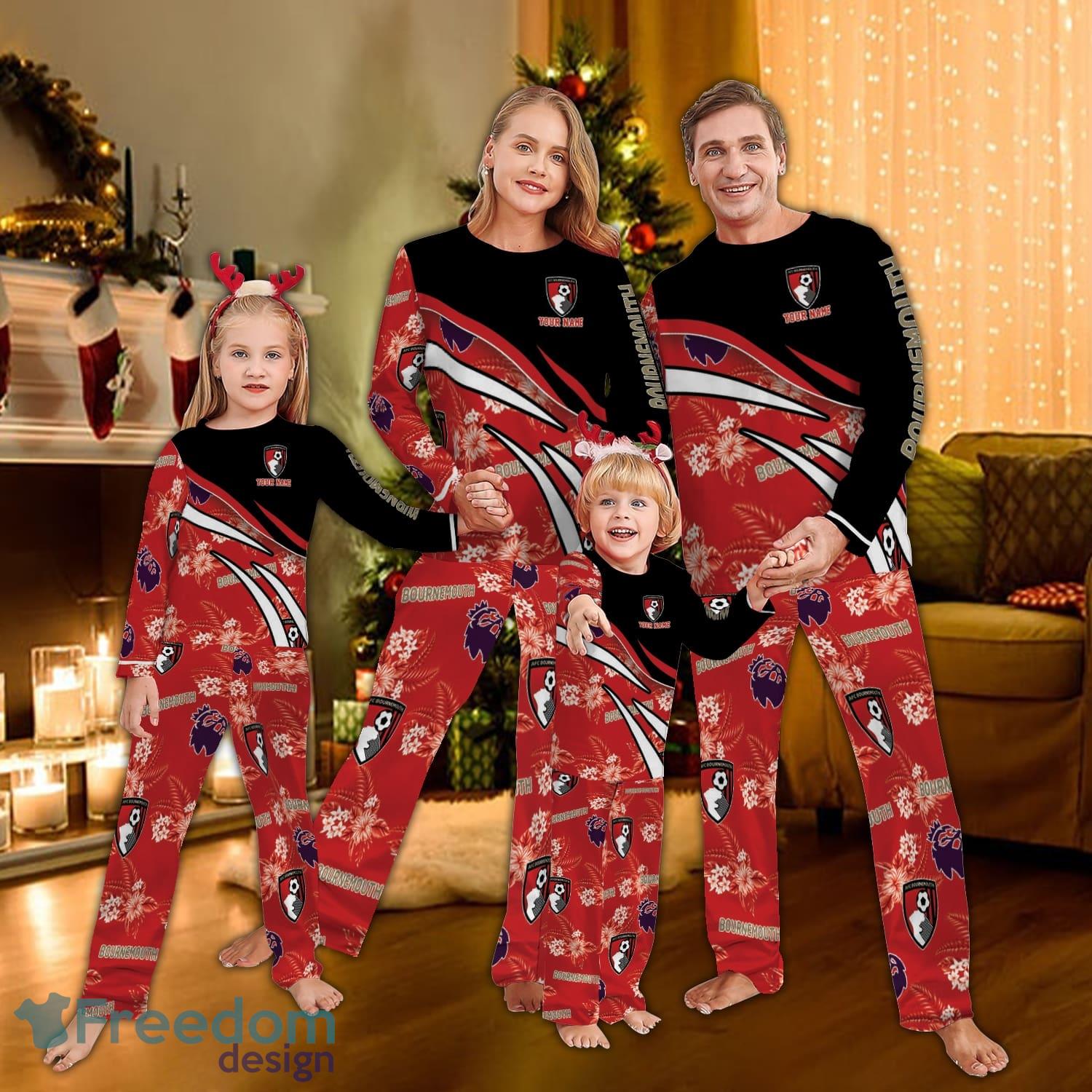 AFC Bournemouth Flower Pattern Pajamas Set Gift Family image AFC Bournemouth Flower Pattern Pajamas Set Gift Family - AFC Bournemouth Flower Pattern Pajamas Set Gift Family