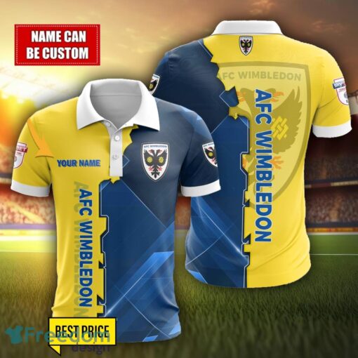 AFC Wimbledon Personalized Name 3D Polo Shirt Product Photo 1