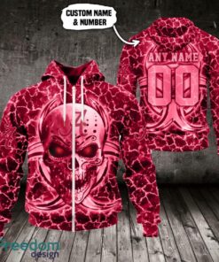 Alabama Crimson Tide 3D Skull Design 3D T Shirt Sweatshirt Hoodie Custom Name And Number image Alabama Crimson Tide 3D Skull Design 3D T-Shirt Sweatshirt Hoodie Custom Name And Number Product Photo 4
