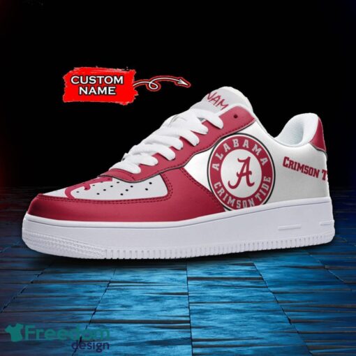 Alabama Crimson Tide NCAA AF1 Personalized Name Sneakers Air Force Shoes For Fans Product Photo 2