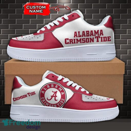 Alabama Crimson Tide NCAA AF1 Personalized Name Sneakers Air Force Shoes For Fans Product Photo 1