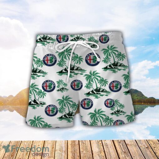 Alfa Romeo Green Coconut Pattern Combo 3D Hawaiian Shirt And Shorts Product Photo 2