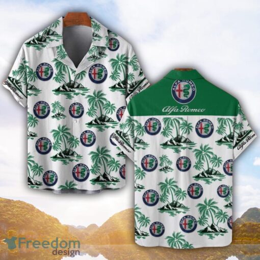 Alfa Romeo Green Coconut Pattern Combo 3D Hawaiian Shirt And Shorts Product Photo 1