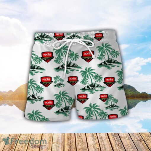 Aprilia Green Coconut Pattern Combo 3D Hawaiian Shirt And Shorts Product Photo 2