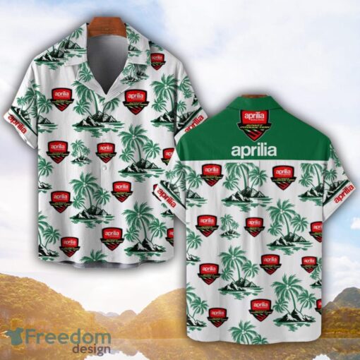 Aprilia Green Coconut Pattern Combo 3D Hawaiian Shirt And Shorts Product Photo 1