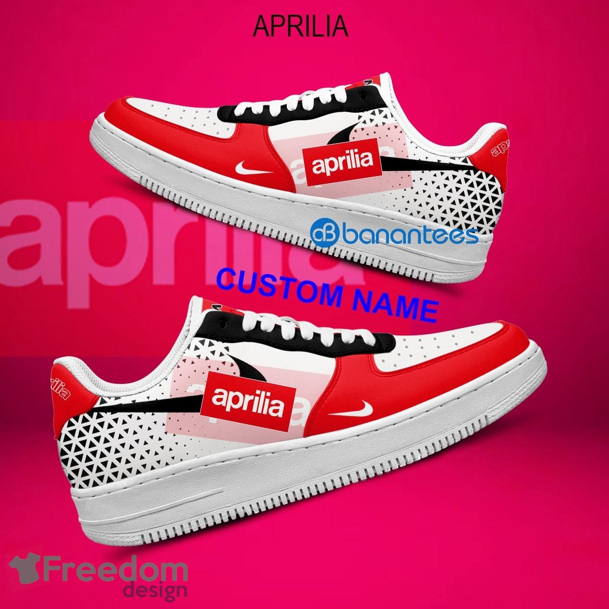 Aprilia Motorcycle Air Force 1 Shoes Brand Gift Sneakers Fans AF1 Sneaker Custom Name image Aprilia Motorcycle Air Force 1 Shoes Brand Gift Sneakers Fans AF1 Sneaker Custom Name - Aprilia Motorcycle Air Force 1 Shoes Style 2