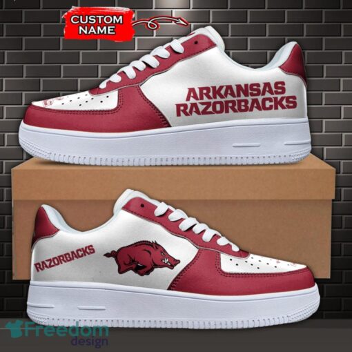 Arkansas Razorbacks NCAA AF1 Personalized Name Sneakers Air Force Shoes For Fans Product Photo 1