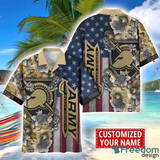 Army Black Knights Custom name USA Flag 4th July Independence Day Hawaiian Shirt Product Photo 1