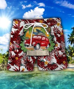 Arsenal F.C. Car Beach Pattern Hawaiian Shirt And Shorts Product Photo 2