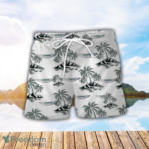 Aston Martin Green Coconut Pattern Combo 3D Hawaiian Shirt And Shorts Product Photo 2