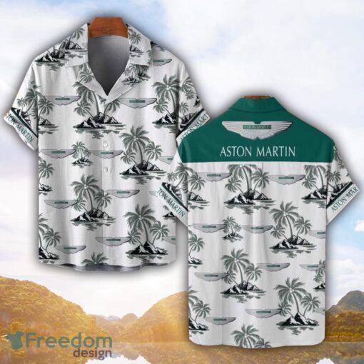 Aston Martin Green Coconut Pattern Combo 3D Hawaiian Shirt And Shorts Product Photo 1