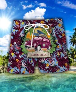 Aston Villa F.C Car Beach Pattern Hawaiian Shirt And Shorts Product Photo 2