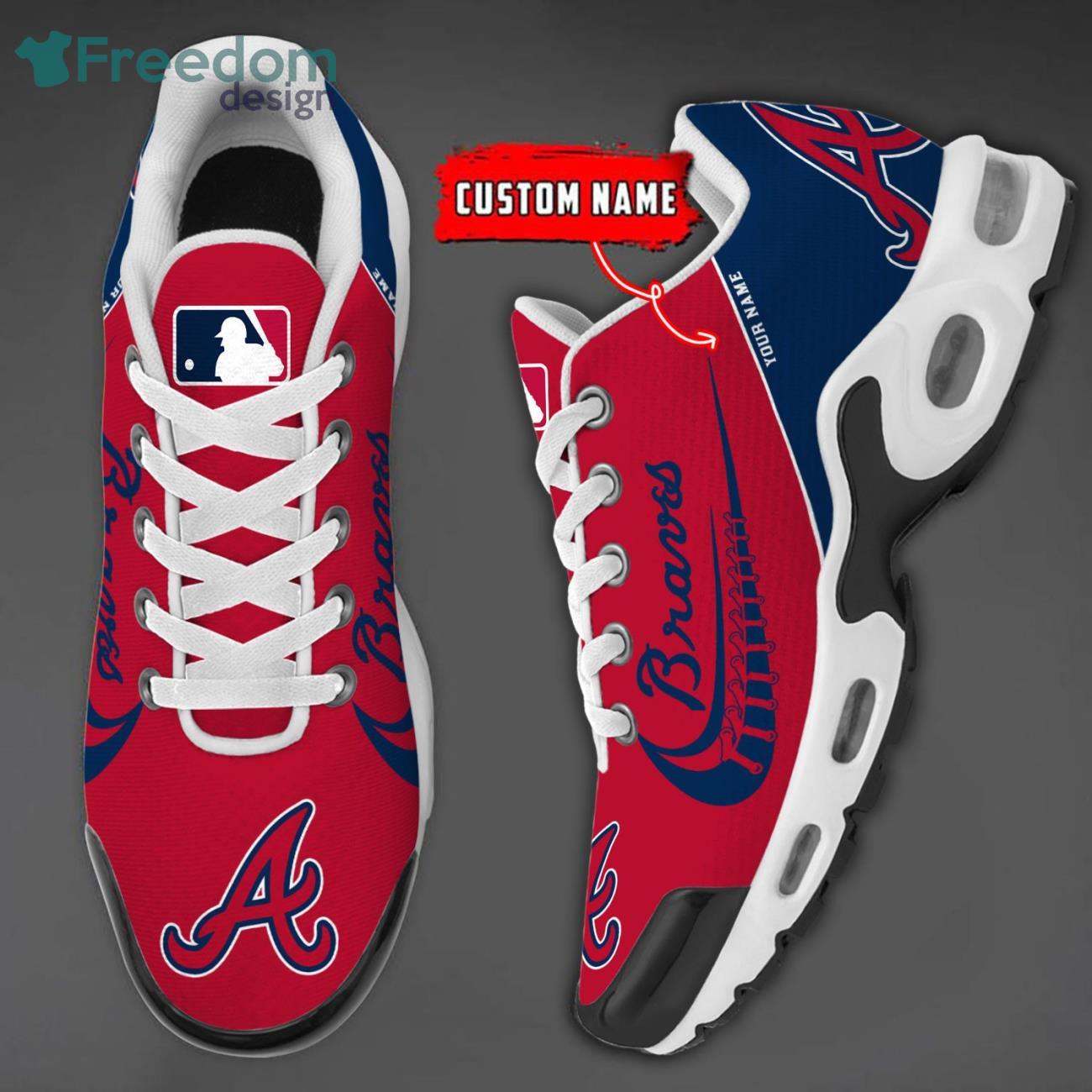 Atlanta Braves MLB Custom Name Air Cushion Sports Shoes Men Women Sneakers Atlanta Braves MLB Custom Name Air Cushion Sports Shoes Men Women Sneakers Product Photo 3
