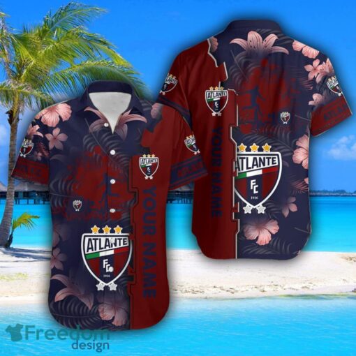 Atlante FC Hawaiian Shirt And Beach Shorts Flower Pattern Custom Name For Fans Product Photo 2