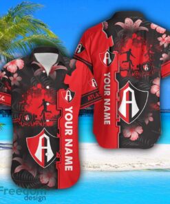 Atlas FC Hawaiian Shirt And Beach Shorts Flower Pattern Custom Name For Fans Product Photo 2